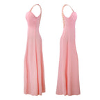 Elegant Evening Dress with Deep V-Neck and Shimmering Details
