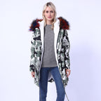 Women's Long Coat with Decorative Faux Fur Collar