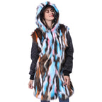 Women's Long Coat with Decorative Faux Fur Collar