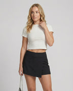 Structured Slim Fit Short-Sleeve Top
