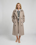 British Style Wool Coat Women Men Double-Breasted Mid-Length Loose Warm