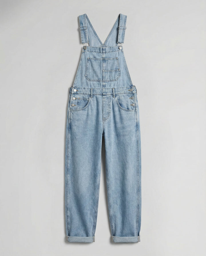 Denim Cross Back Overalls Women