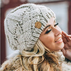 Women's soft cable knit hat
