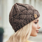 Women's soft cable knit hat