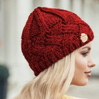 Women's soft cable knit hat