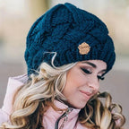 Women's soft cable knit hat