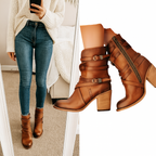 Women's Ankle Boots with Vintage Charm and Modern Heel
