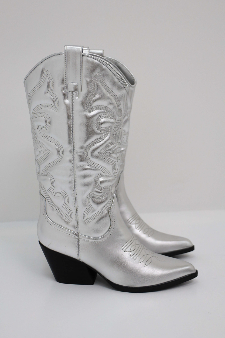 Women's Mid-Calf Cowboy Boots with Block Heel