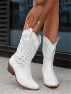 Mid-Calf Block Heel Cowboy Boots