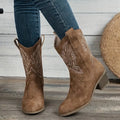 Women's Ankle Cowboy Boots with Block Heel