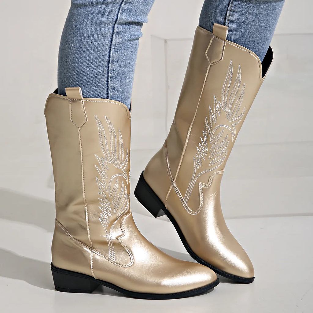 Metallic Western Cowboy Boots