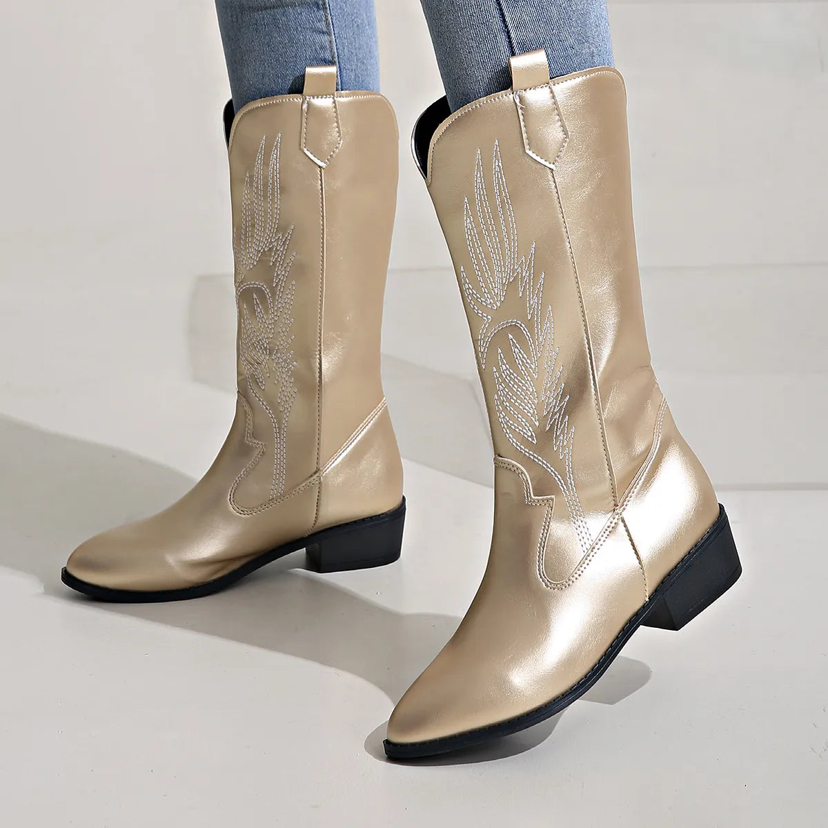 Metallic Western Cowboy Boots