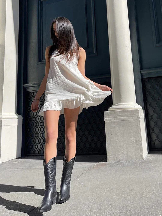 Western Block Heel Cowgirl Boots