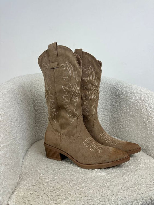 Western Block Heel Cowgirl Boots