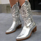 Western Block Heel Cowgirl Boots
