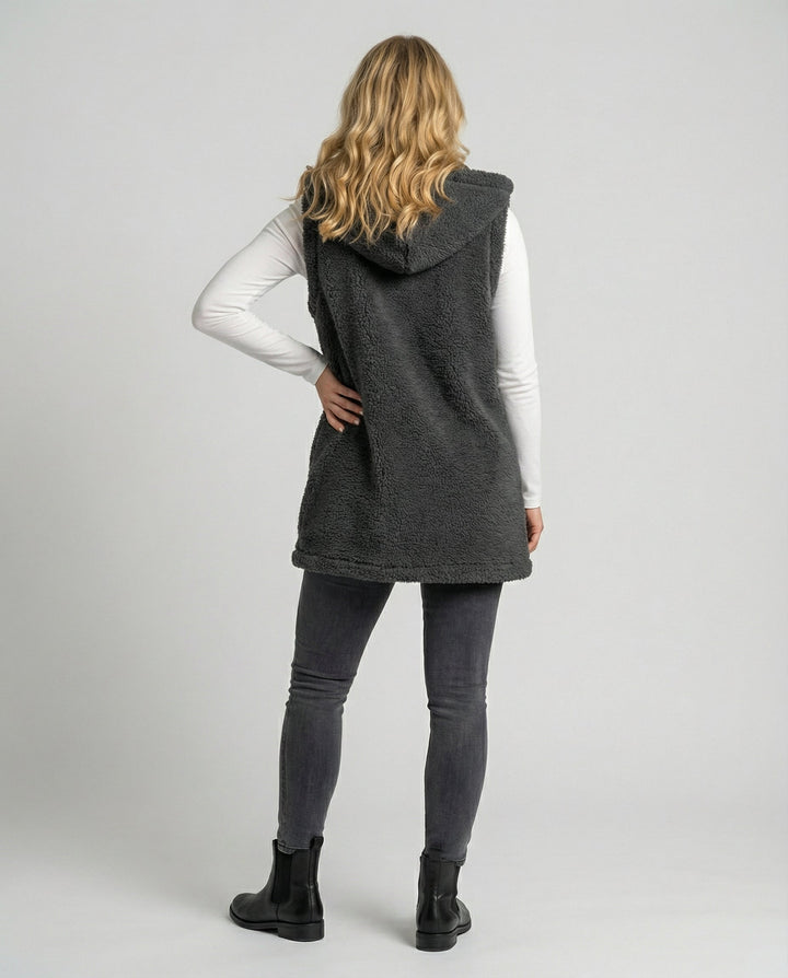Cozy lambskin imitation vest women