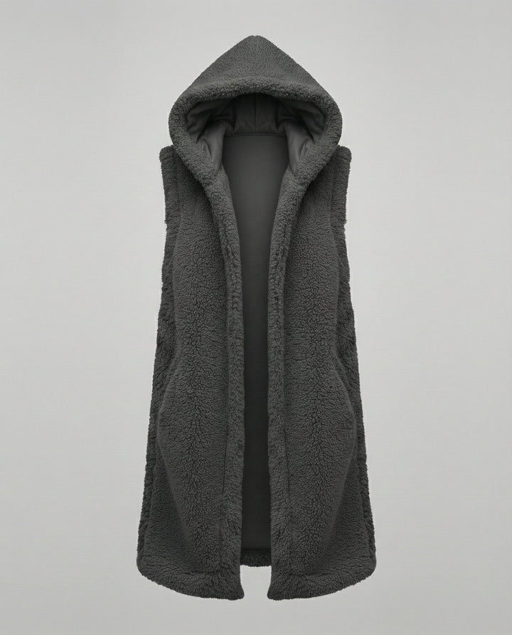 Cozy lambskin imitation vest women