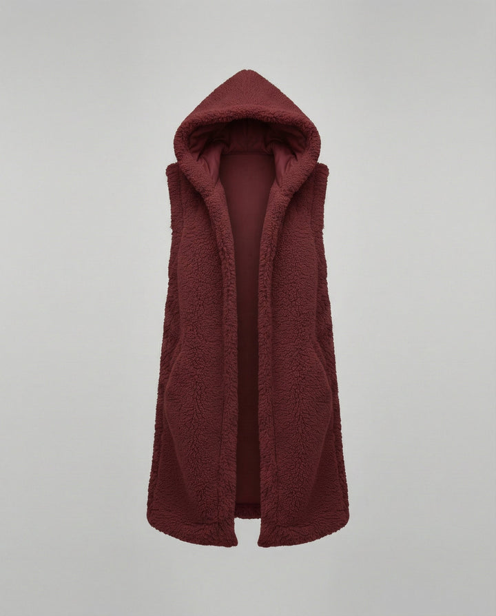 Cozy lambskin imitation vest women