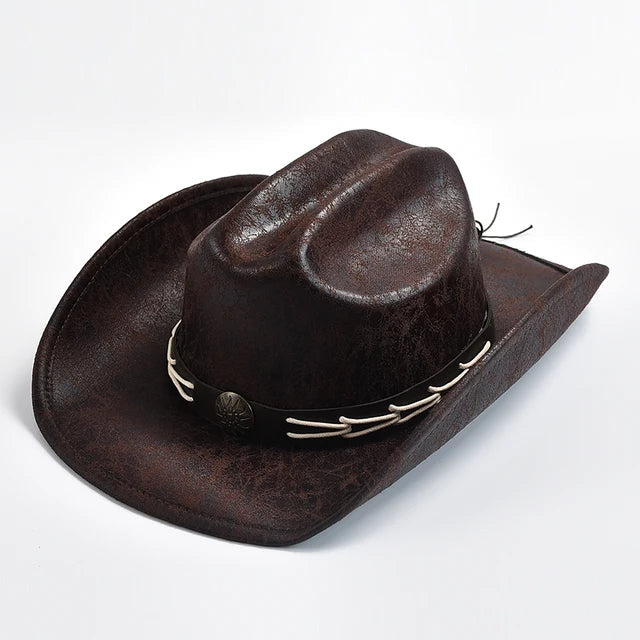 Cowboy Hat with Bone Bead Trim