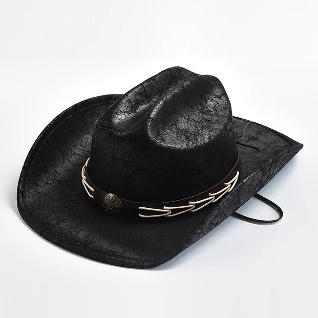 Cowboy Hat with Bone Bead Trim