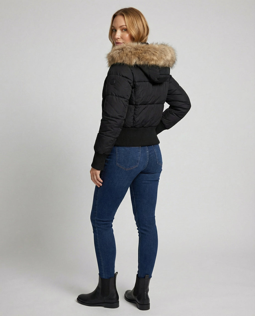 Cropped Lined Winter Jacket