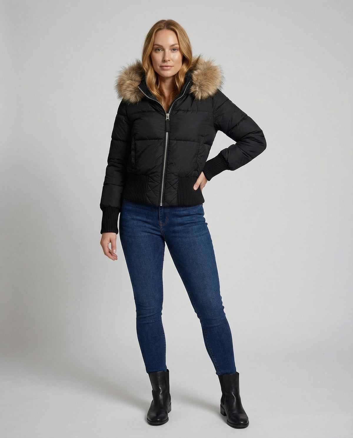Cropped Lined Winter Jacket