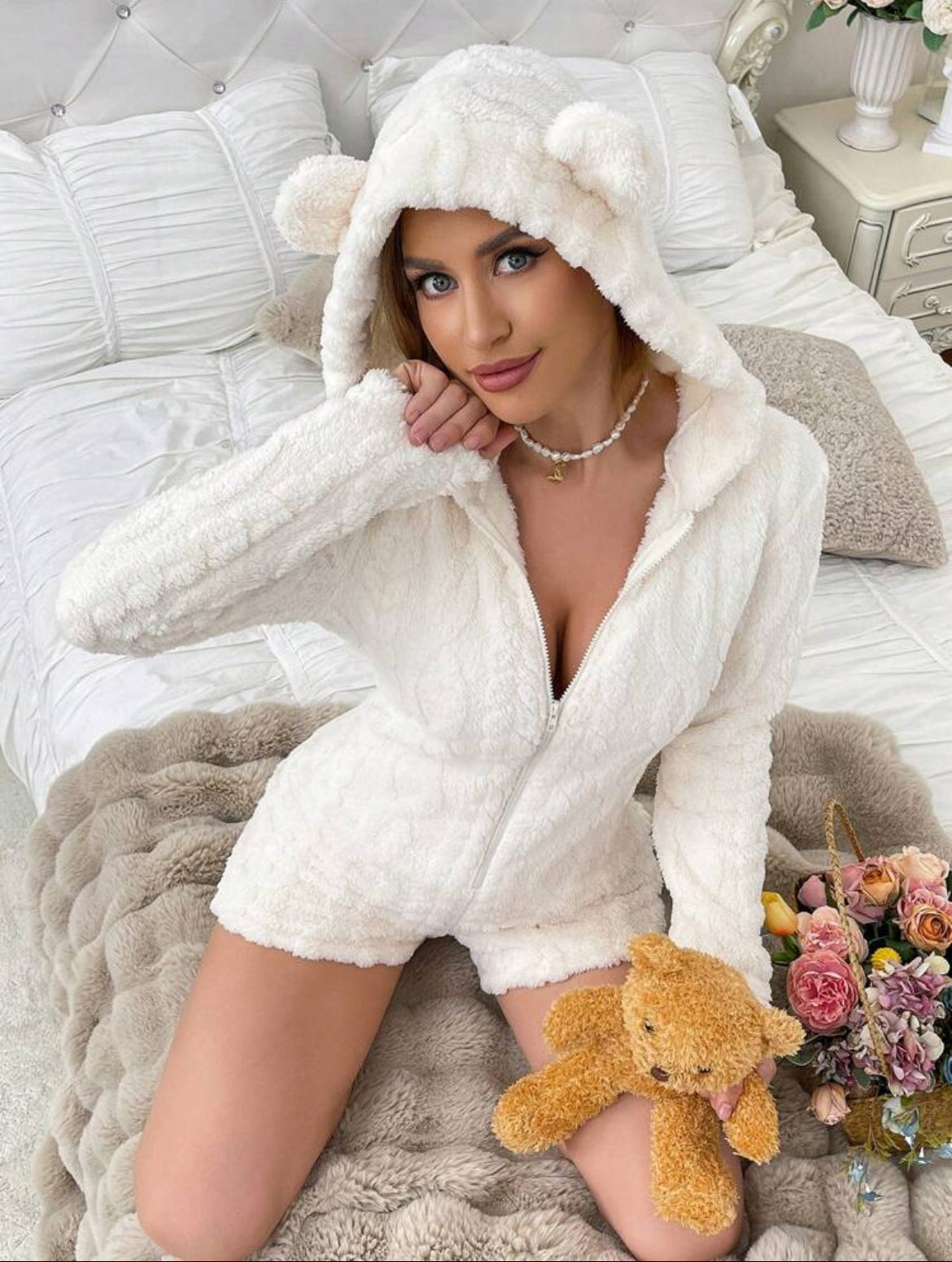 Bear Women's One-Piece Pajamas