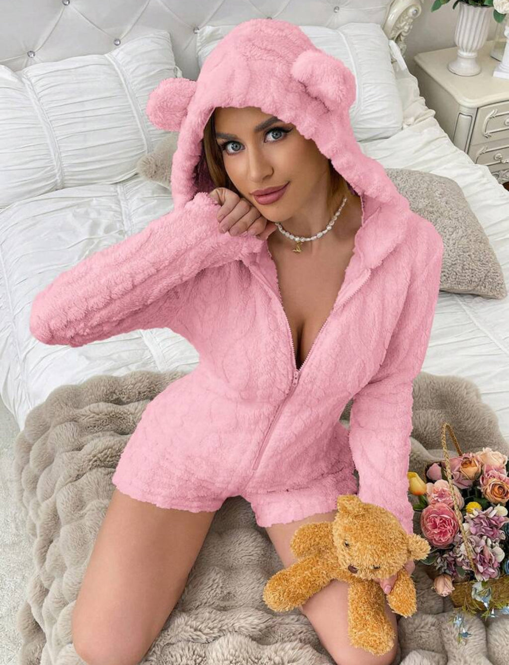 Bear Women's One-Piece Pajamas
