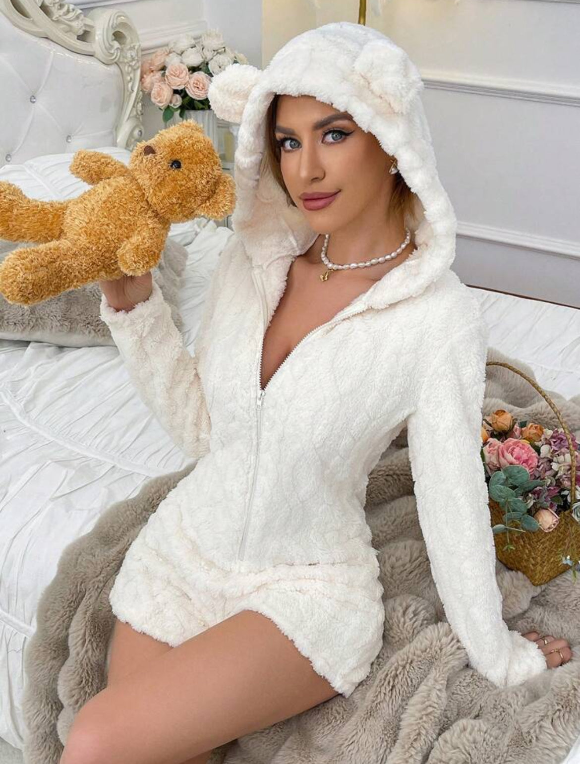 Bear Women's One-Piece Pajamas