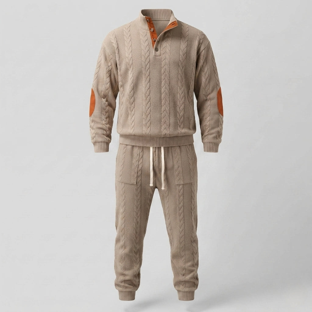 Men's Textured Cable Knit Loungewear Set