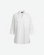 Women's Blouse with Flounce Sleeves and V-Neck