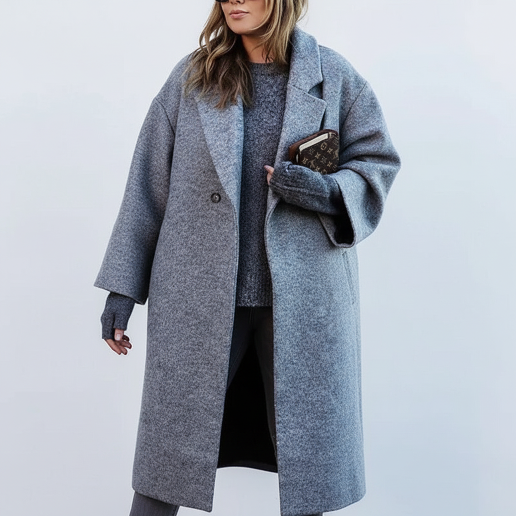 Women's Long Wool Coat | Plus Size