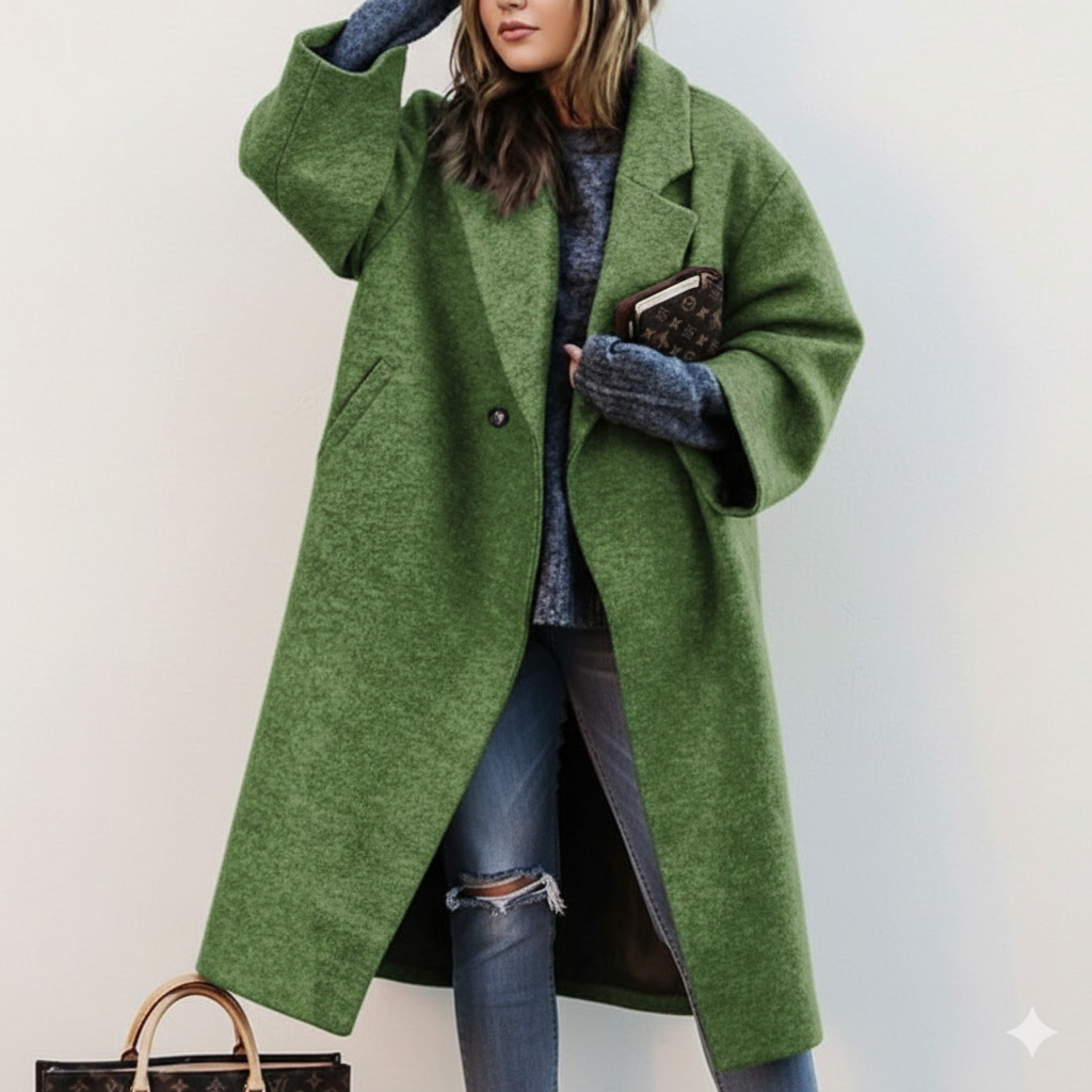 Women's Long Wool Coat | Plus Size