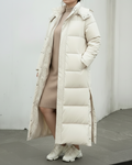 Women's Extra Long Quilted Maxi Coat with Hood