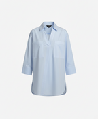 Women's Blouse with Flounce Sleeves and V-Neck