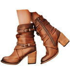 Women's Ankle Boots with Vintage Charm and Modern Heel
