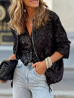Sequin Bomber Jacket