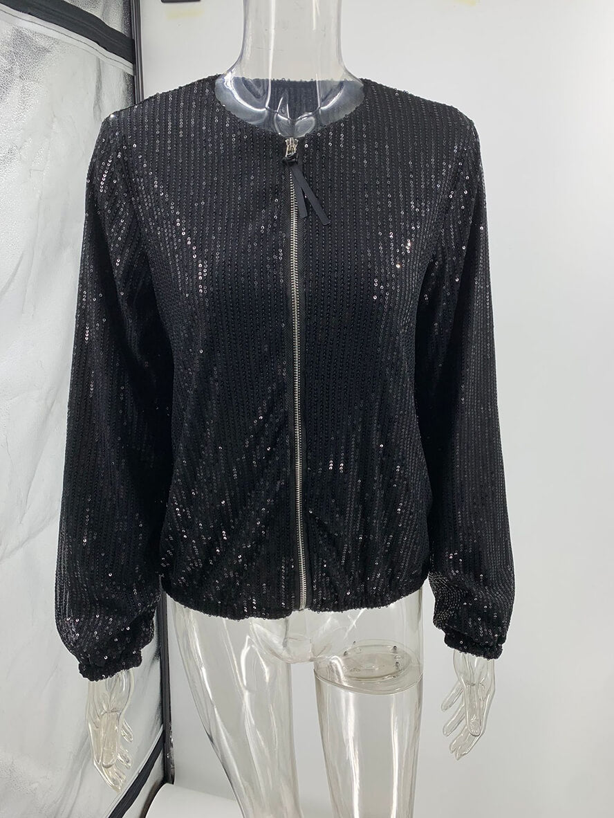 Sequin Bomber Jacket