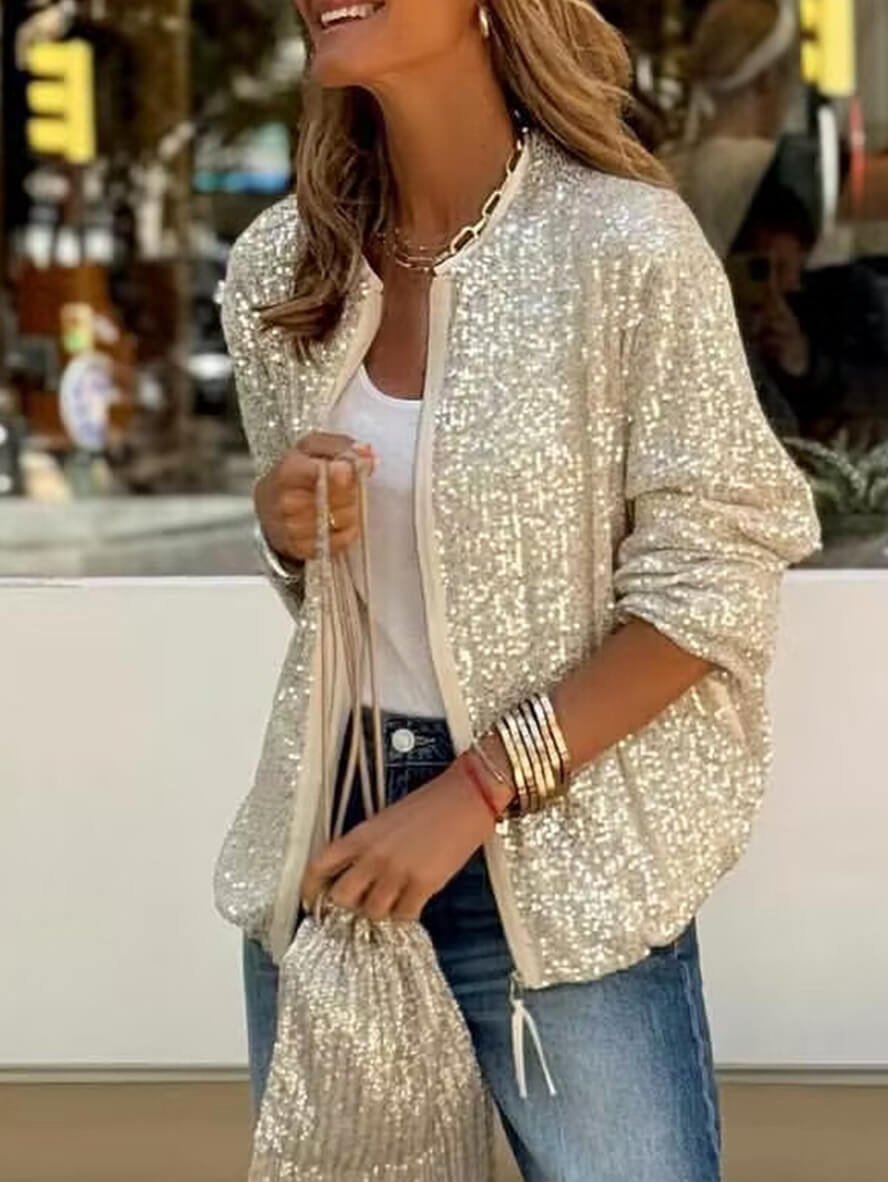 Sequin Bomber Jacket