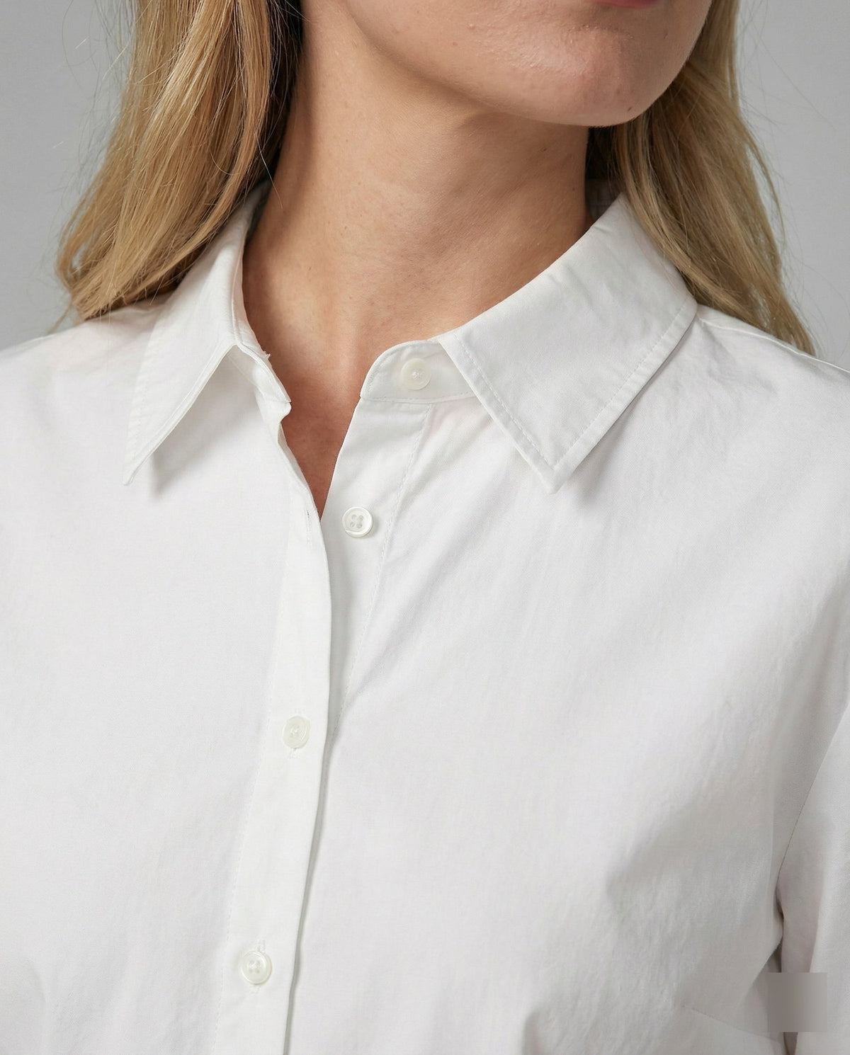 Women's White Oversized Long-Sleeve Shirt with Tie Belt