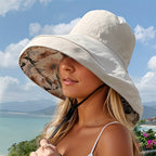 Reversible Sun Hat with Wide Brim and Wind Cord