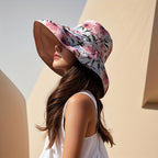 Reversible Sun Hat with Wide Brim and Wind Cord