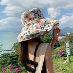 Reversible Sun Hat with Wide Brim and Wind Cord