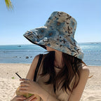 Reversible Sun Hat with Wide Brim and Wind Cord