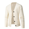 Women's Striped Cardigan with Modern Cut and Practical Pockets