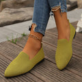 Women's Breathable Knit Slip-Ons with V-Neck Detail