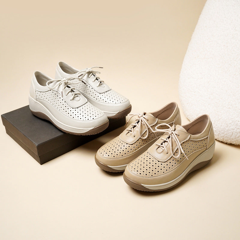 Women's Breathable Sneakers with Perforated Upper and Ergonomic Footbed