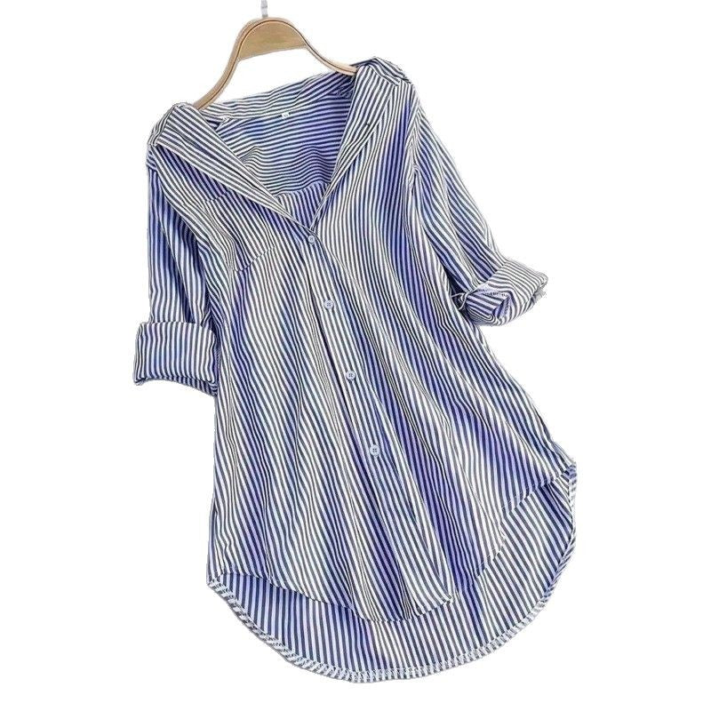 Women's Casual Striped Shirt Blouse