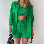 Women's Casual Short Oversized Shirt with Pockets