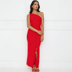 Women's Asymmetrical Maxi Dress with Ruffle Details